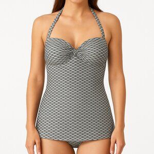 Jessica Simpson Women's Black White Swim Top Size S NWT